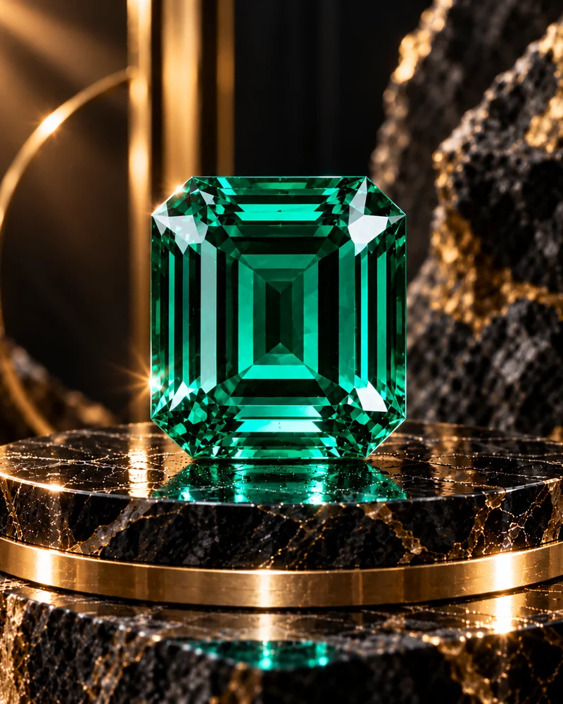 Emerald green gemstone